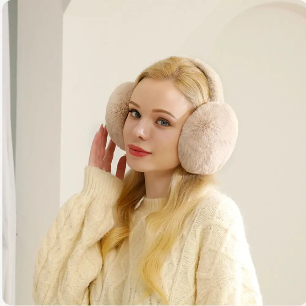 Folding Plush Earmuffs Comfortable Windproof Thicken Winter Ear Cover Keep Warmer Ear Cap Foldable Earmuffs Riding