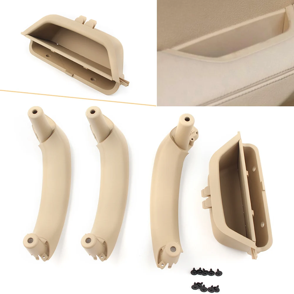 Beige Car Inner Door Panel Handle Cover Interior Door Pull Trim For BMW 2011 2012 2013 2014 2015 2016 2017 X3 X4 F25 F26 RHD