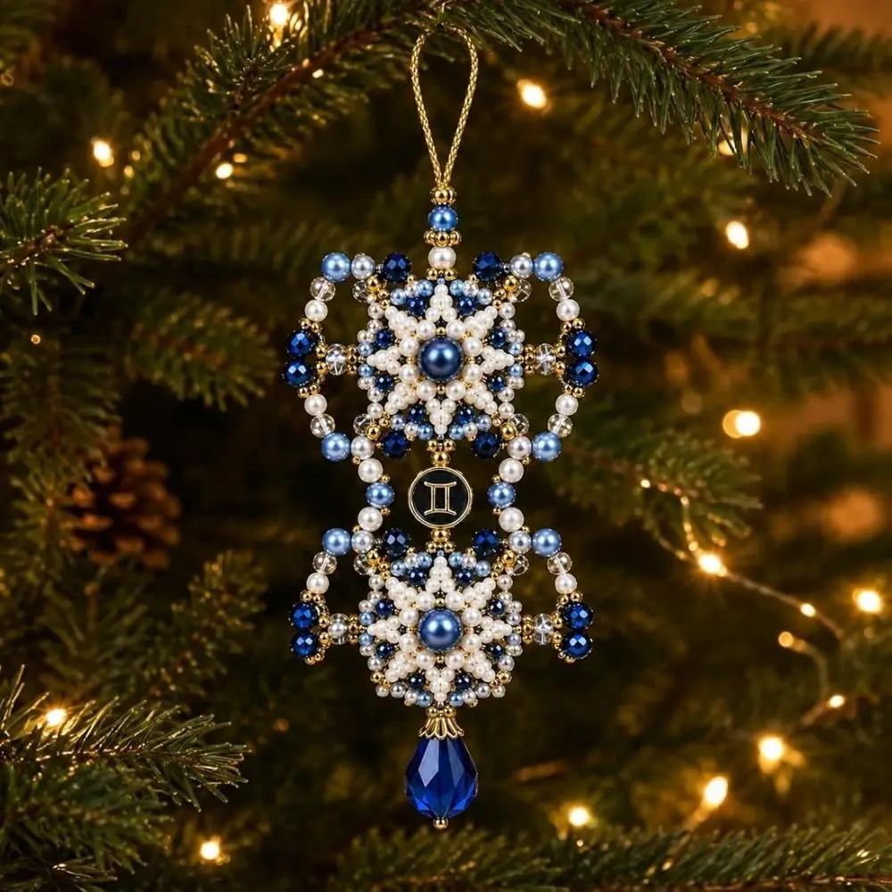 Handmade DIY Beaded Pendant Kit Creative Craft Light Luxury 12 Zodiac Ornament Making Kit Bag Keychain Interaction