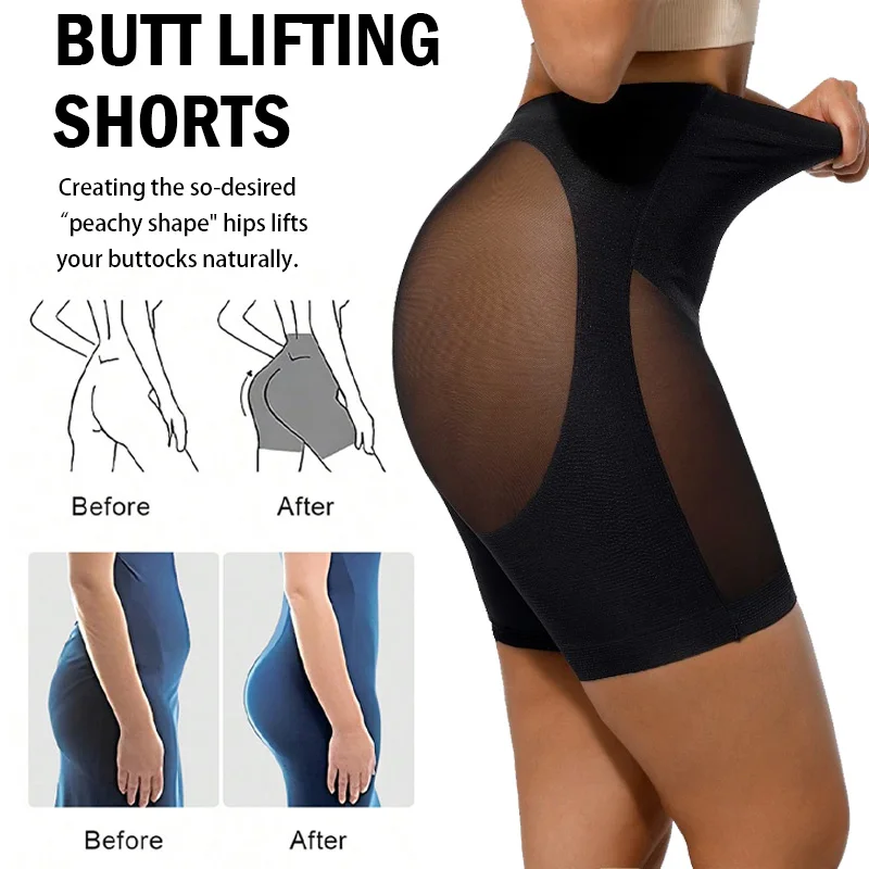 Women \'s Sexy Mesh Body Shaper Briefs Butt Lifter Shapewear High Waist Tummy Control Push Up Panties Corset Abdomen Hip Enhancer