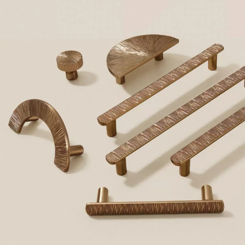 High-end Hammered Texture Kitchen Cabinet Storage Handles Drawer Knobs Cupboard Wardrobe Closet Door Pulls Furniture Handles
