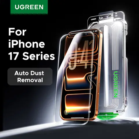 UGREEN 2PCS Automatic Dust-free Screen Protector For iPhone 17 Pro Max Tempered Glass For iPhone 17 16 Pro 17Pro Air Phone Film