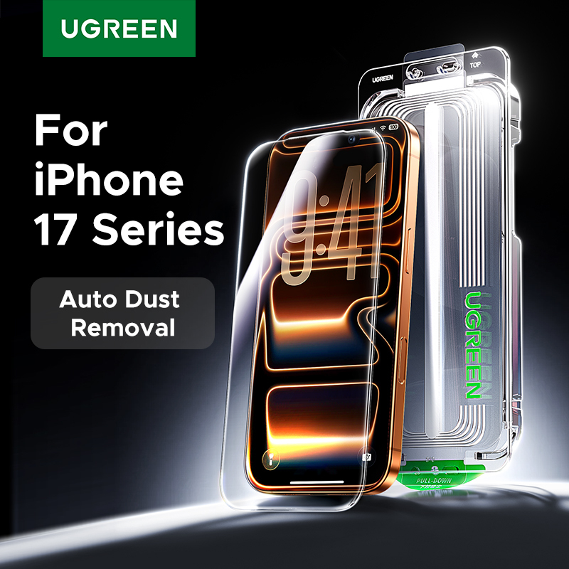  UGREEN 2PCS Automatic Dust-free Screen Protector For iPhone 17 Pro Max Tempered Glass For iPhone 17 16 Pro 17Pro Air Phone Film 