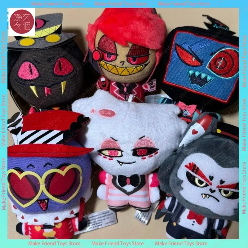 

Authentic Bandai 11cm Hazbin Hotel Alastor Vaggie Charlie Morningstar Anime Peripherals Short Plush Stuffed Doll Pendant Gifts