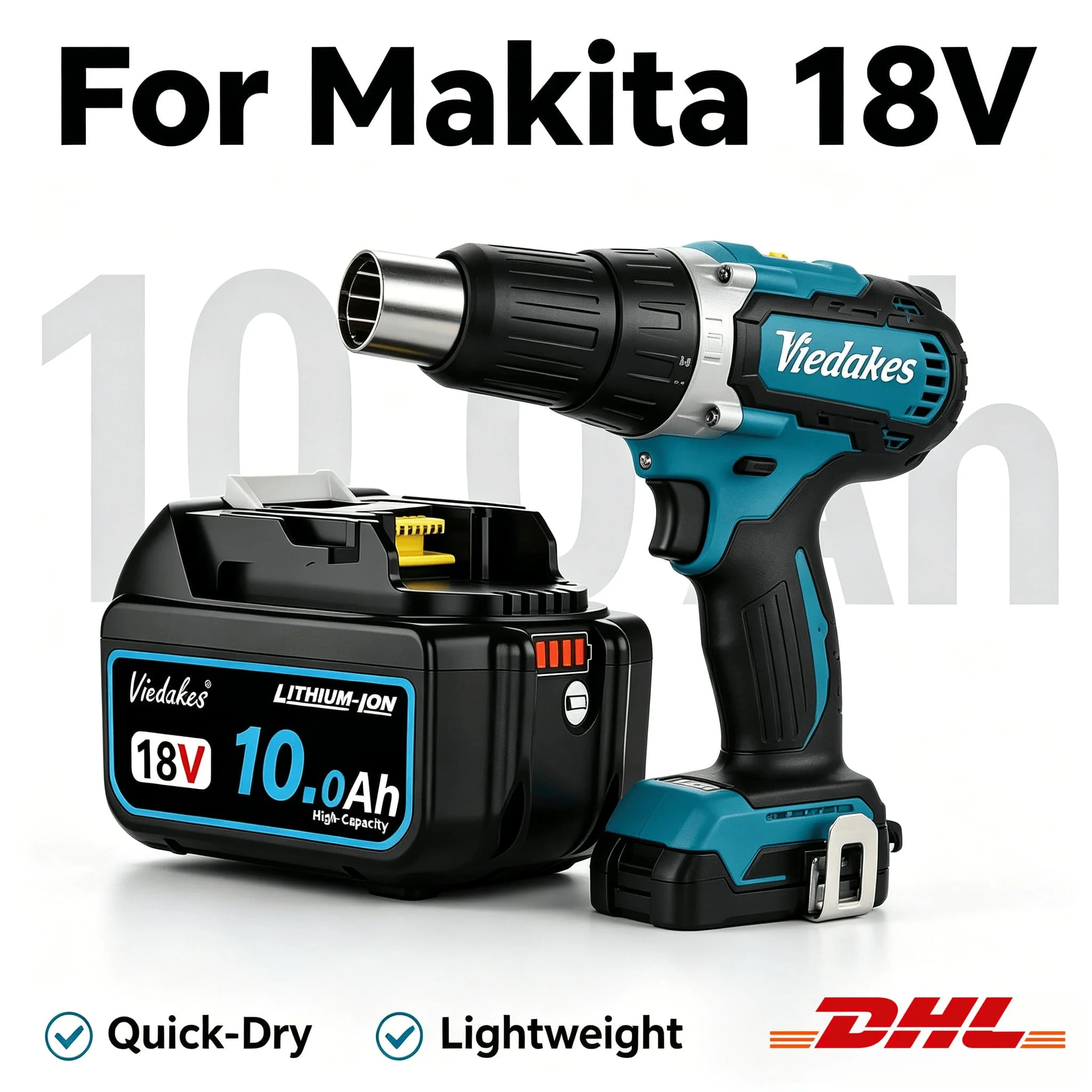 

Compatible Lithium Battery For Makita 18V 10Ah BL1850 BL1815B BL1840B Long Use Cycle Battery акб многоразового заряда