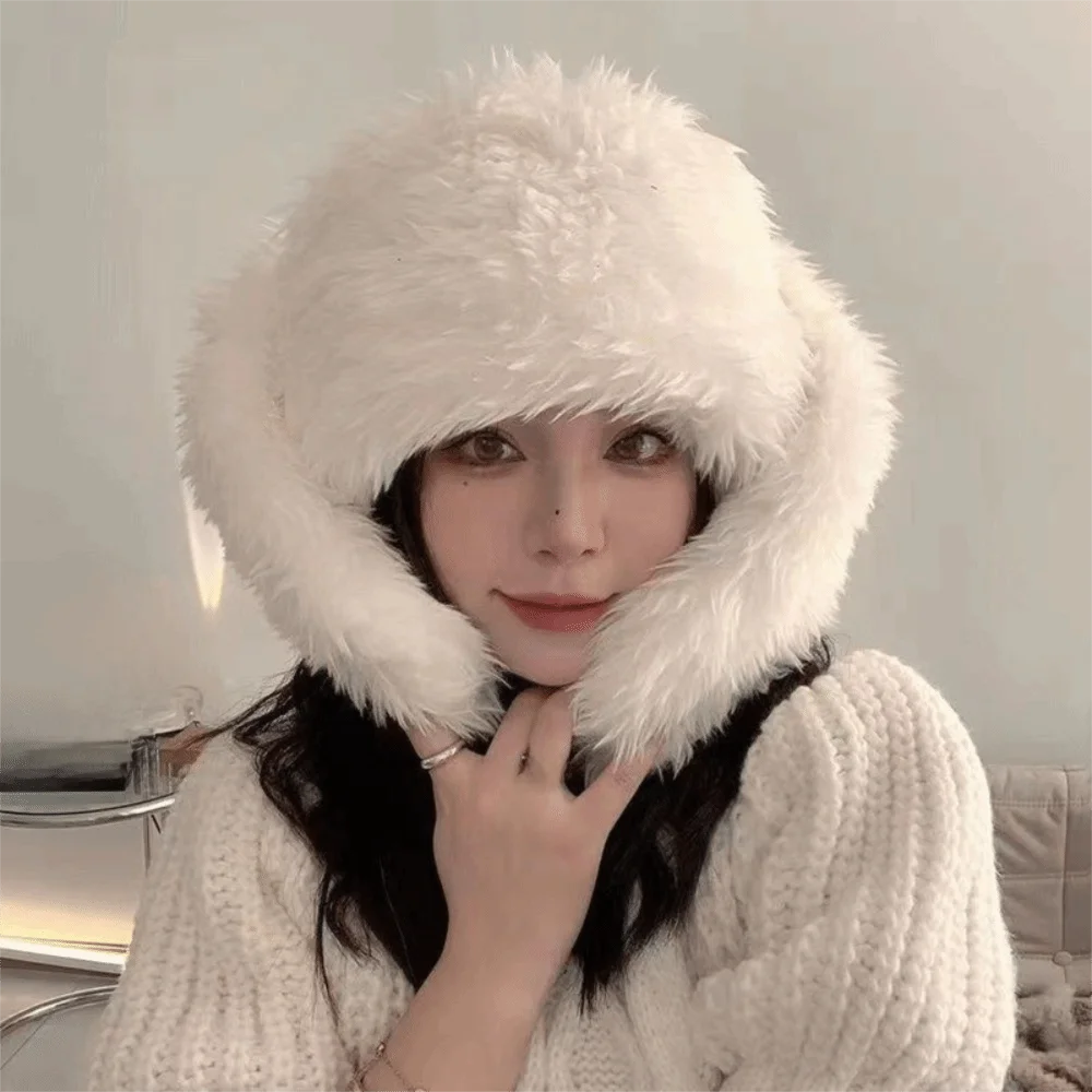 جميل بلون آذان أرنب بيني Coldproof آذان طويلة أفخم البلوز قبعة سميكة Y2K سدادات حماية الأذن قبعة كل مباراة #4