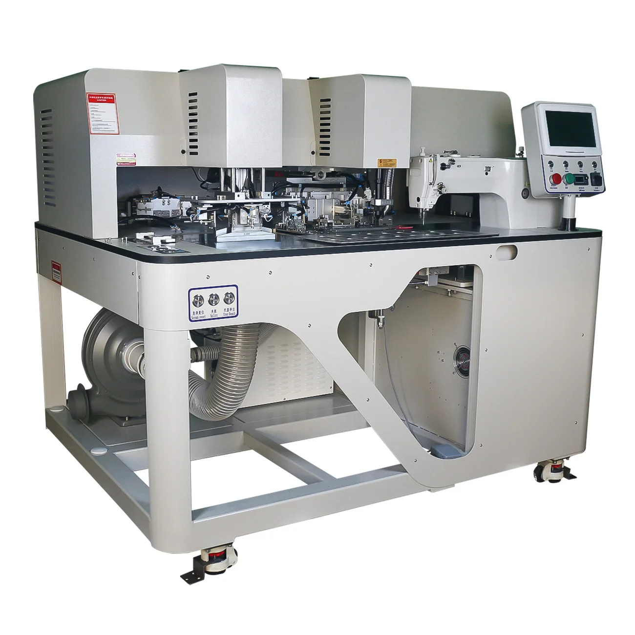 Industrial Sewing Machine Manufacturer's Programmable Automatic Laser Pocket Open Flat-Bed Single Needle Lock Stitch Motor Gear
