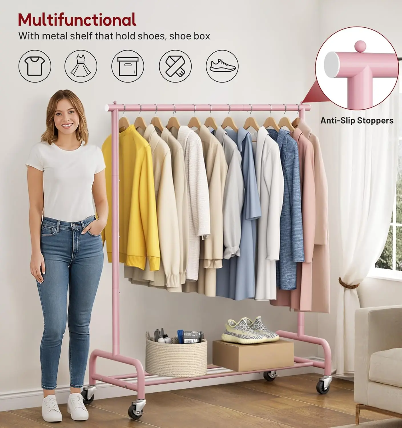 Heavy Duty Clothing Racks for Hanging Clothes Rack, 43