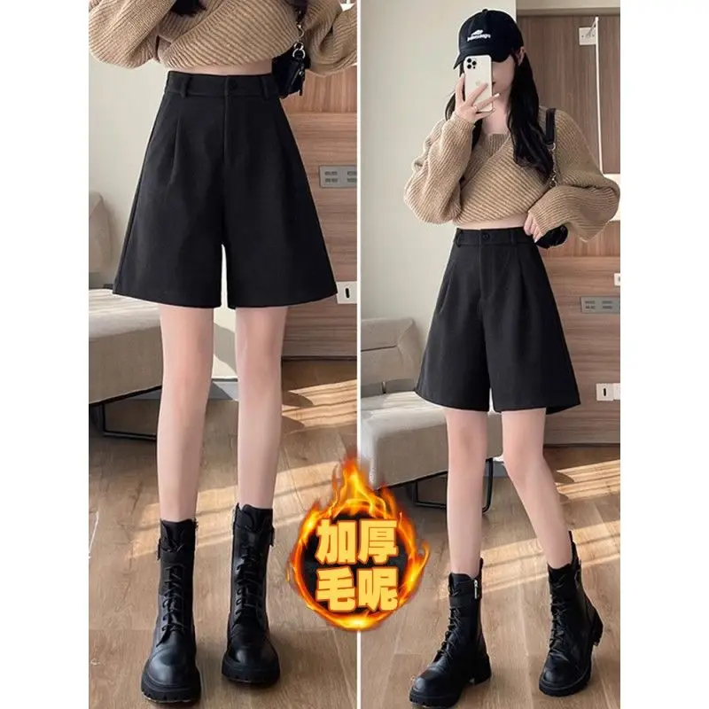 High Waist A-Line Suit orts Women's Casual Wide Leg Pants Spring Summer Bla Outerwear orts TT885