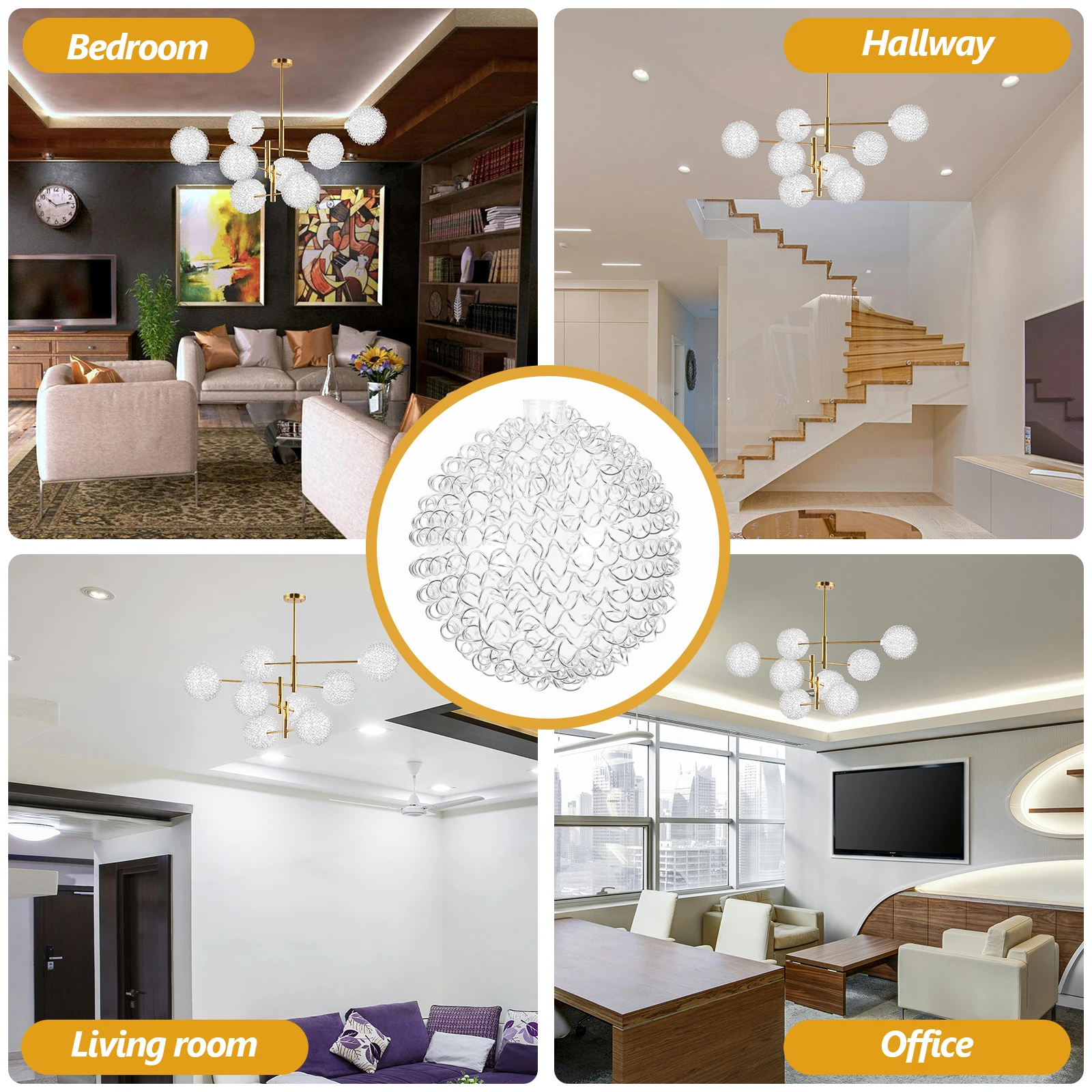 G4 عاكس الضوء من سلك الألومنيوم الزجاجي الشفاف، تصميم حديث وبسيط متوافق مع غطاء غطاء غطاء بديل لمصباح أرضي المكتب #1