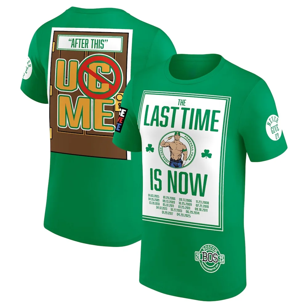 Homme vert John Cena Farewell Tour 2025 Boston T-Shirt 3D imprimé séchage rapide sport T-shirt quotidien décontracté grande taille T-shirt pour hommes