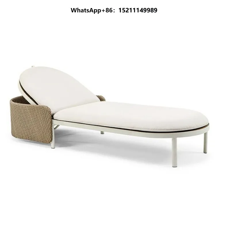 Modern Simplicity Hotel Pool Aluminum with Rattan Chaise Lounge Chair Beach Outdoor Sunbed