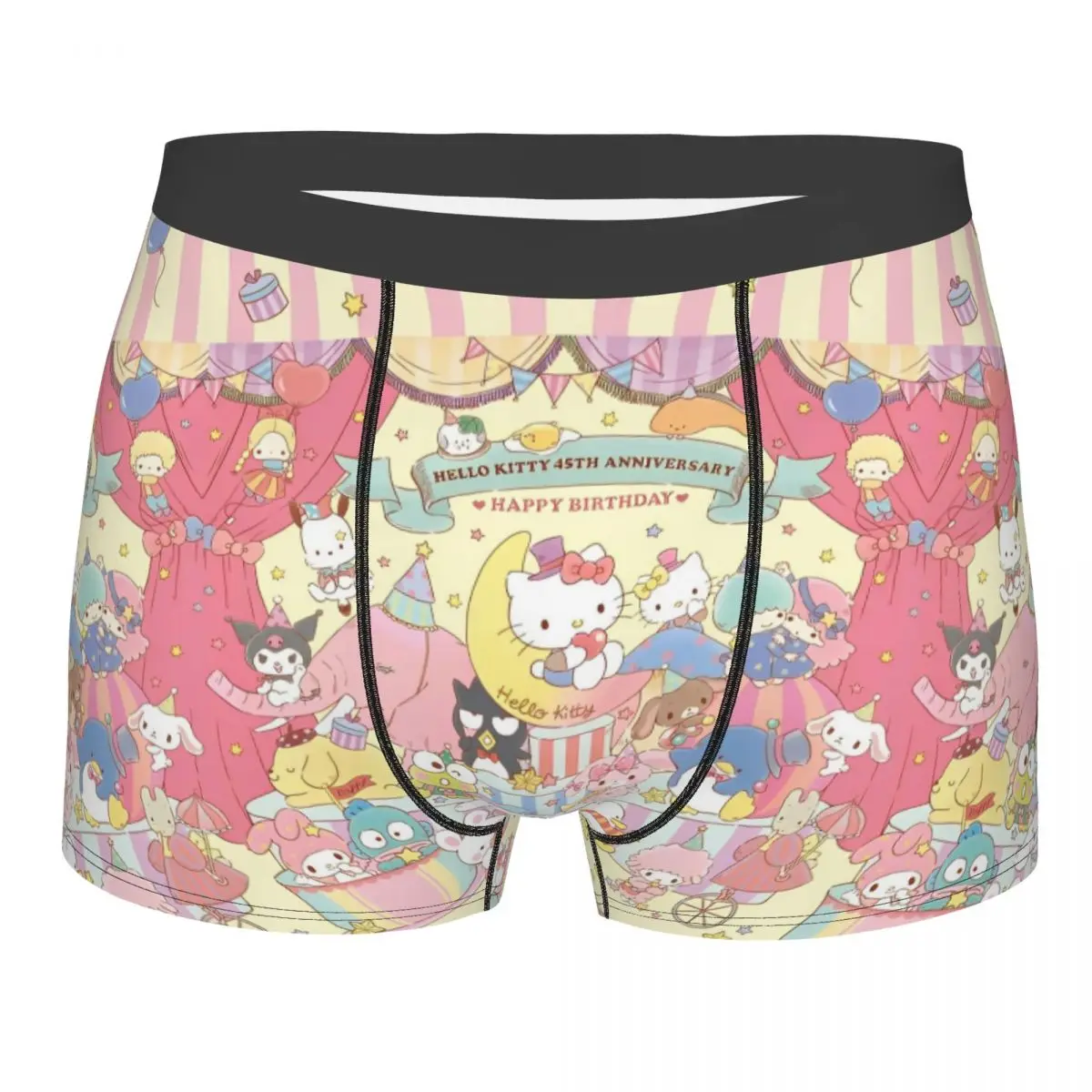 Sanrio Kuromi Melody Hello Kitty Boxers Gag Gift For Man Fun Underwear Cartoon Quilt Underpants Ultra Soft Boxer Briefs Merch