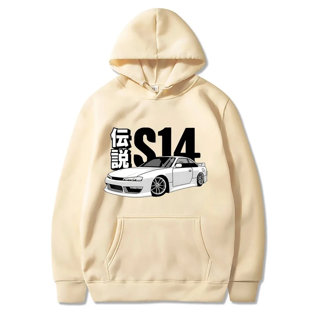 Initial D JDM Hoodie Vintage S14 FD Drift Japanese Cars Printed Sweatshirt Harajuku Tracksuit Loose Men Streetwear Pullover Tops