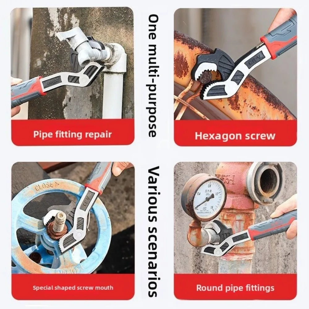 Gifts Self-locking Universal Wrench Large Diameter Multi-function Open Wrenchs Bathroom Pipe Wrench Plumber Multi Hand Tool