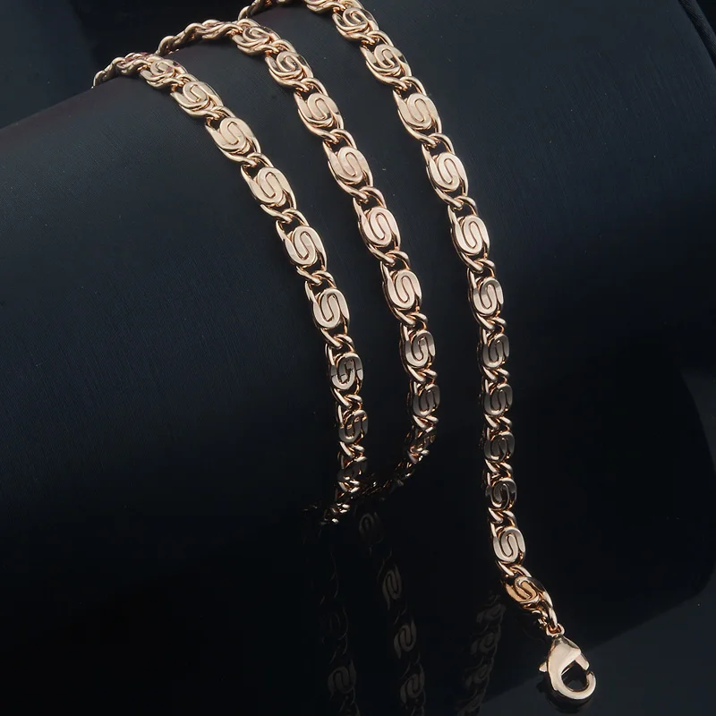 10 Style Fashion Jewelry 20inch 24inch Long Chains Men Women Necklace 585 Rose Gold Color