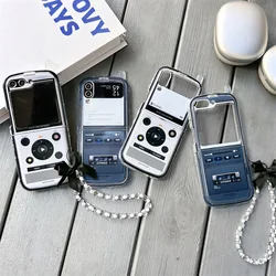 Retro Mp3 Phone Case for Samsung Galaxy Z Flip 6 5 4 3 Protective Back Cover for ZFlip4 ZFlip5 ZFlip6 Case Shell
