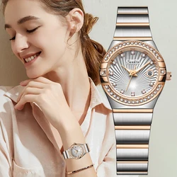 LIGE Sunkta Watches for Woman Diamond Luxury Stainless Steel Woaman Watch Fashion Ladies Elegant Waterproof Luminous Date Clocks