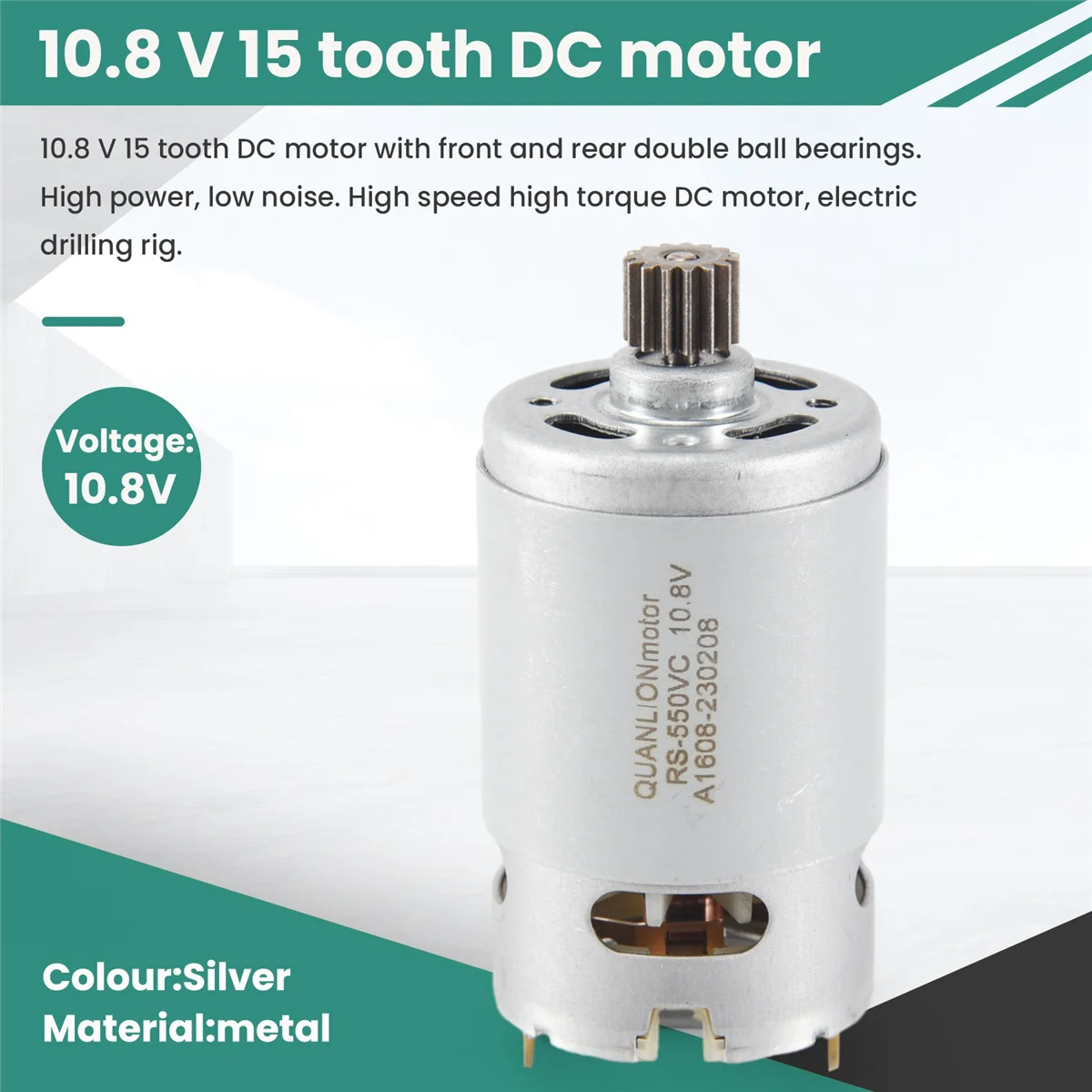 10.8 V 15 Teeth DC Motor( KV3SFN-8520SF-WR) for GSR1080-2-LI 3601JE2000 /EU Electric Drill Screwdriver Motor image 5
