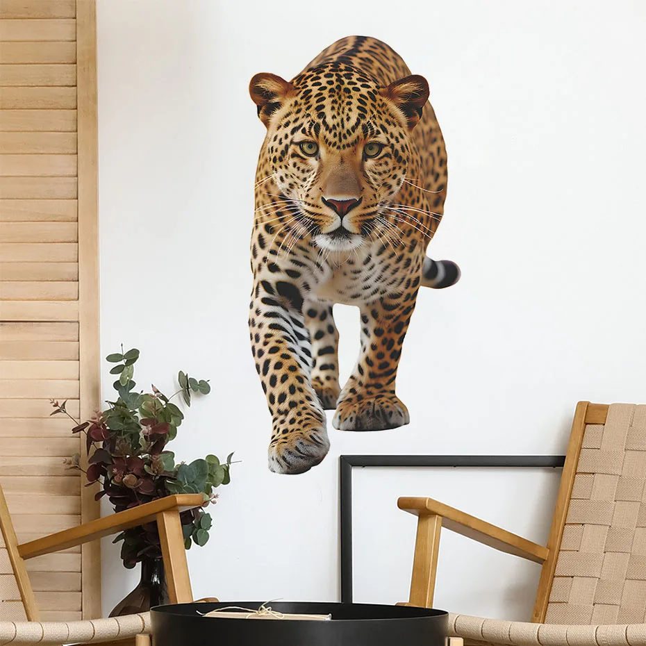 Realistic Cheetah Wall Stickers for Kids Room Background Home Decor Living Room Kids Room Bedroom Decoration Wall Decals