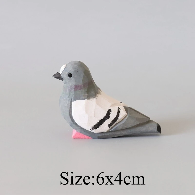 1 PC Little Dove Hand Carved Wooden Bird Cute Cartoon Wood Desk Ornament Peaceful Lucky Home Decoration Creative Birthday Gift