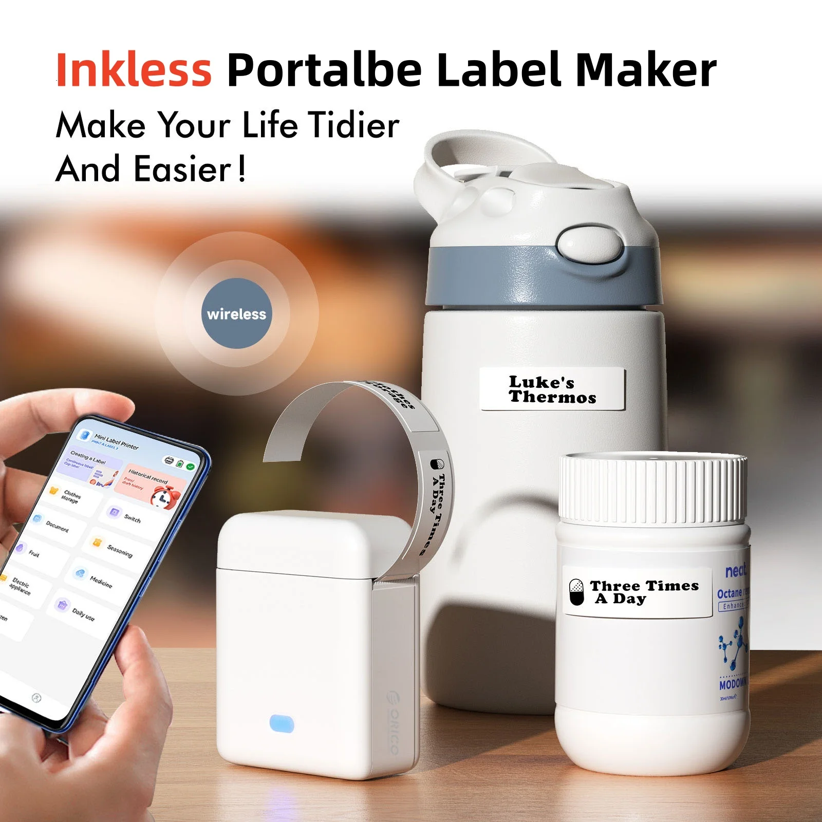 Mini Wireless Thermal Label Printer product photo