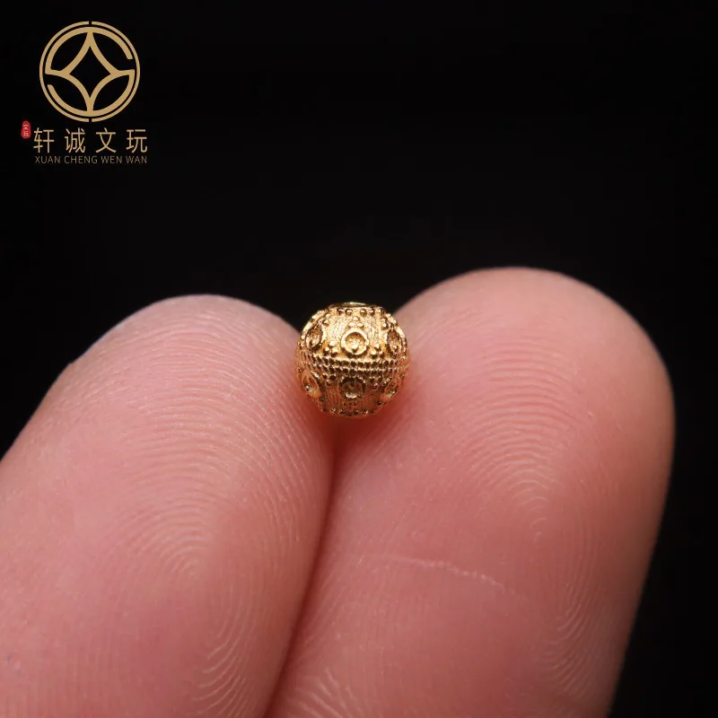 オリジナル本物の金メッキラウンドウエストスペーサービーズ手作り紐通し結びdiy学者ブレスレットネックレスクラフトアクセサリー