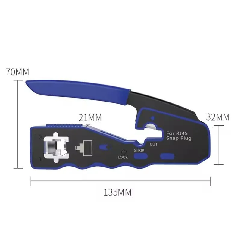 Набор инструментов Ethernet RJ45 для обжима и тестирования сетевых кабелей Cat5e Cat6 Cat6a 8P8C