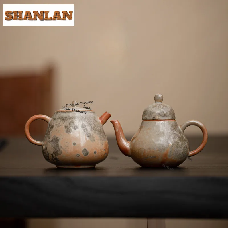 HOYIHM Zhi Wild Burnt Teapot Handmade Tea Infuser Pot Tea Brewing Kettle With Ball Hole Chinese Tea Tea Services Accessories Cha