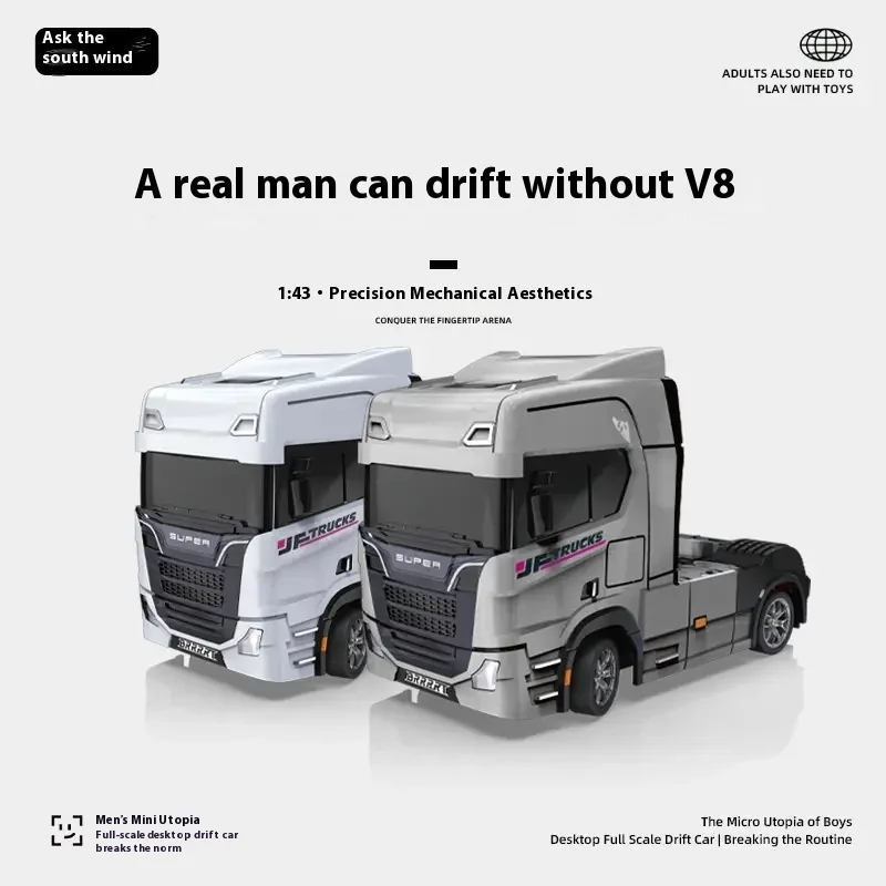 Full Scale 1:43 Mini Desktop Drift Truck Head Gyroscope Rc Drift Car 2.4g Simulate Car Lights And Simulate Tires Toys For Kids