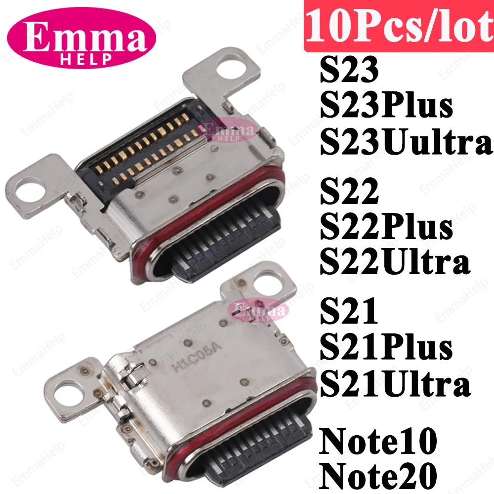 Emmashelp-conector de puerto USB Original para Samsung, Conector de carga para Samsung S21, S22, S10, S20 Plus, S23 Ultra, S20FE, Note20, S9, S8, 10