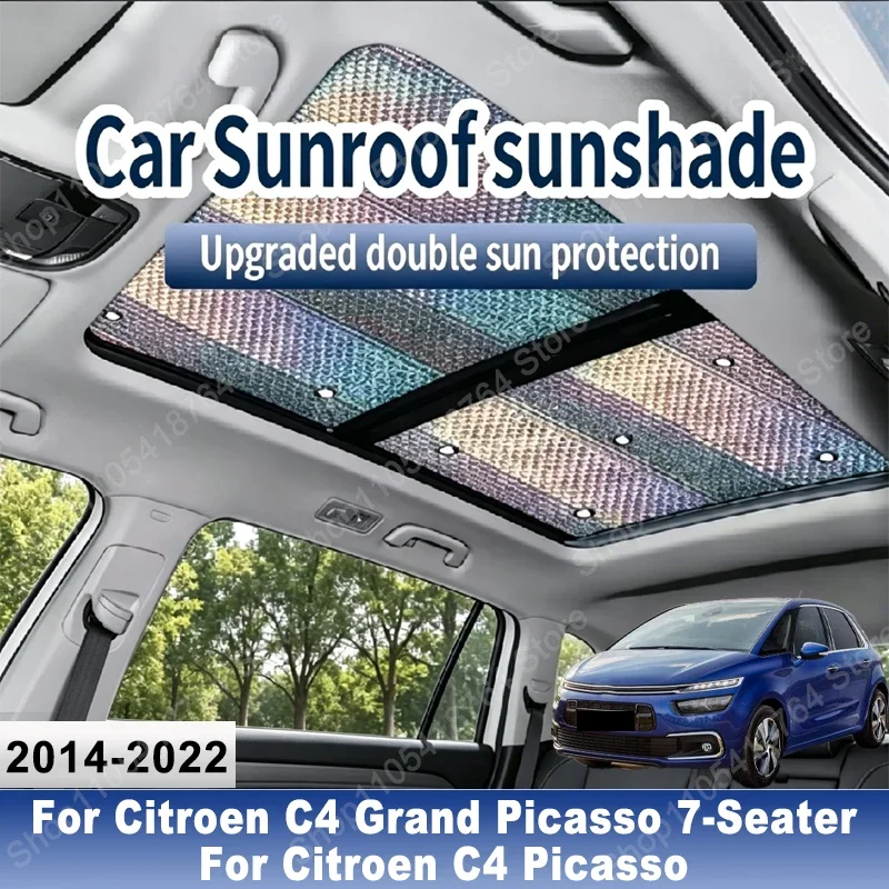 Sunroof Sunshade Suitable For Citroen C4 Picasso 7-Seater 2014~2022 Car Panoramic Roof Heat Shield Window Sunshade Anti-UV