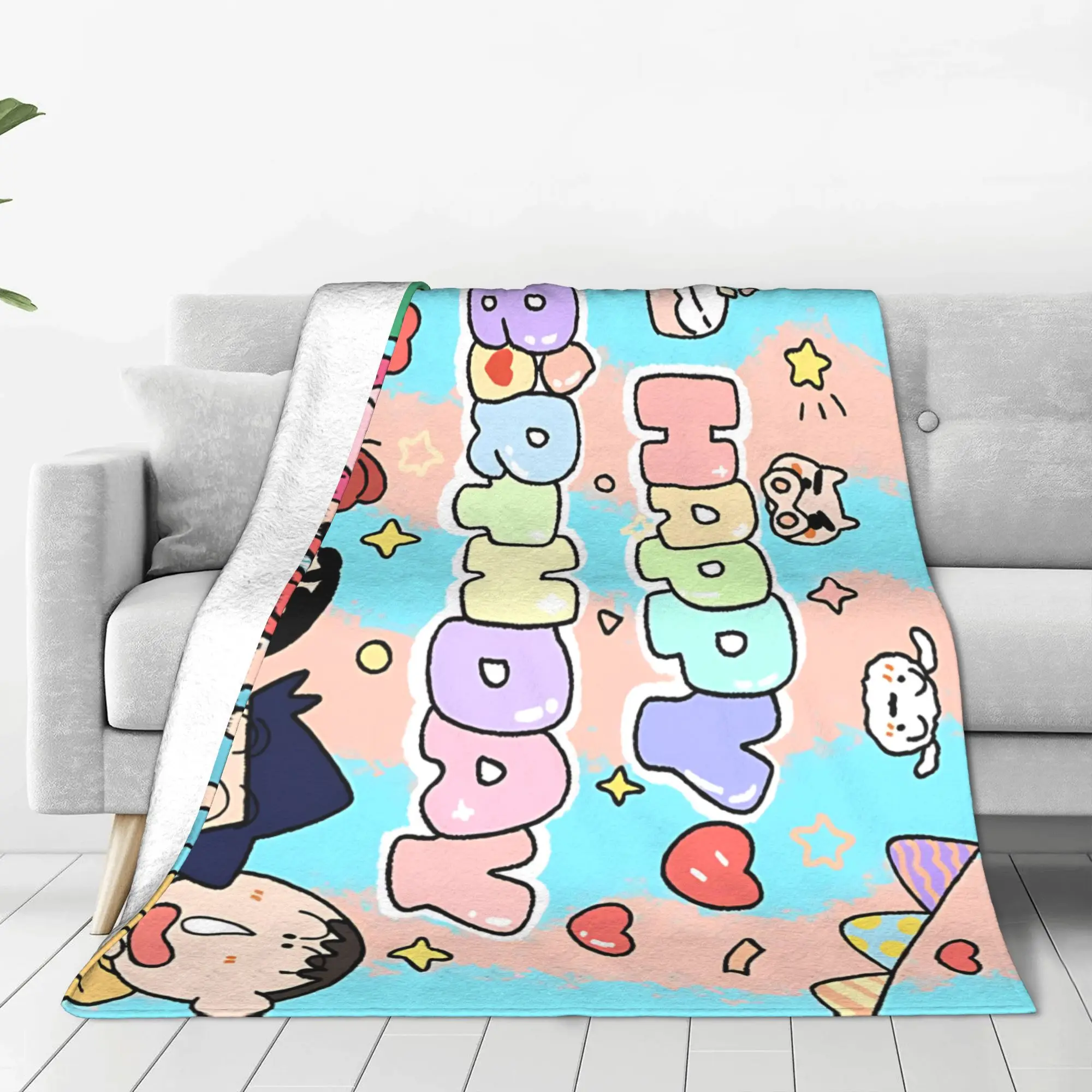 1PC home Cutecore Crayon S Shin chan  Blanket Super Cosy Plush Home Living Room Sofa halloween