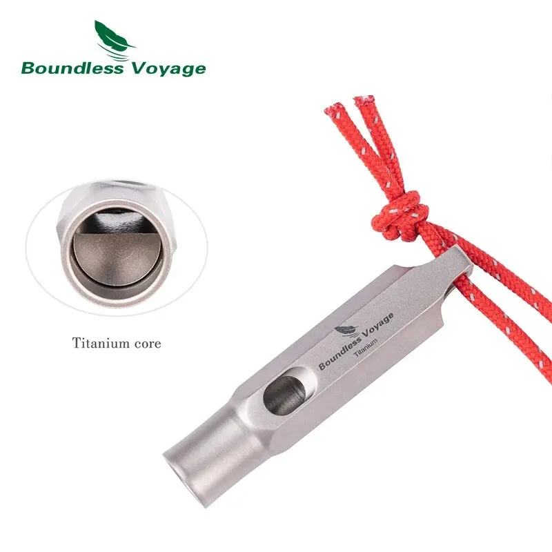 Boundless Voyage Titanium Whistle Emergency Survival Whistles with Lanyard Loud Coaches Training Sports Keychain Whistle