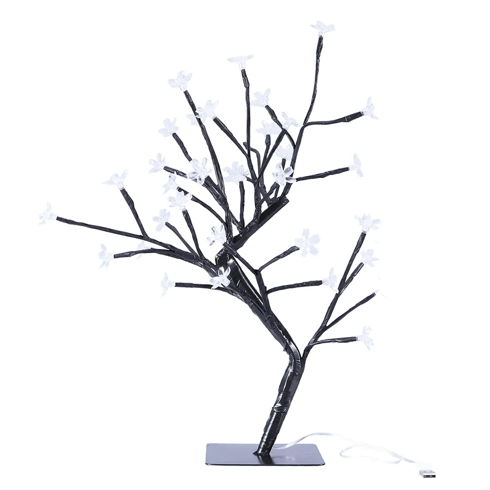 

Cherry Blossom Bonsai Tree Lamp Usb Led Light Bedroom Decorative Lamp Nightlight Indoor Tree Light Gift Black