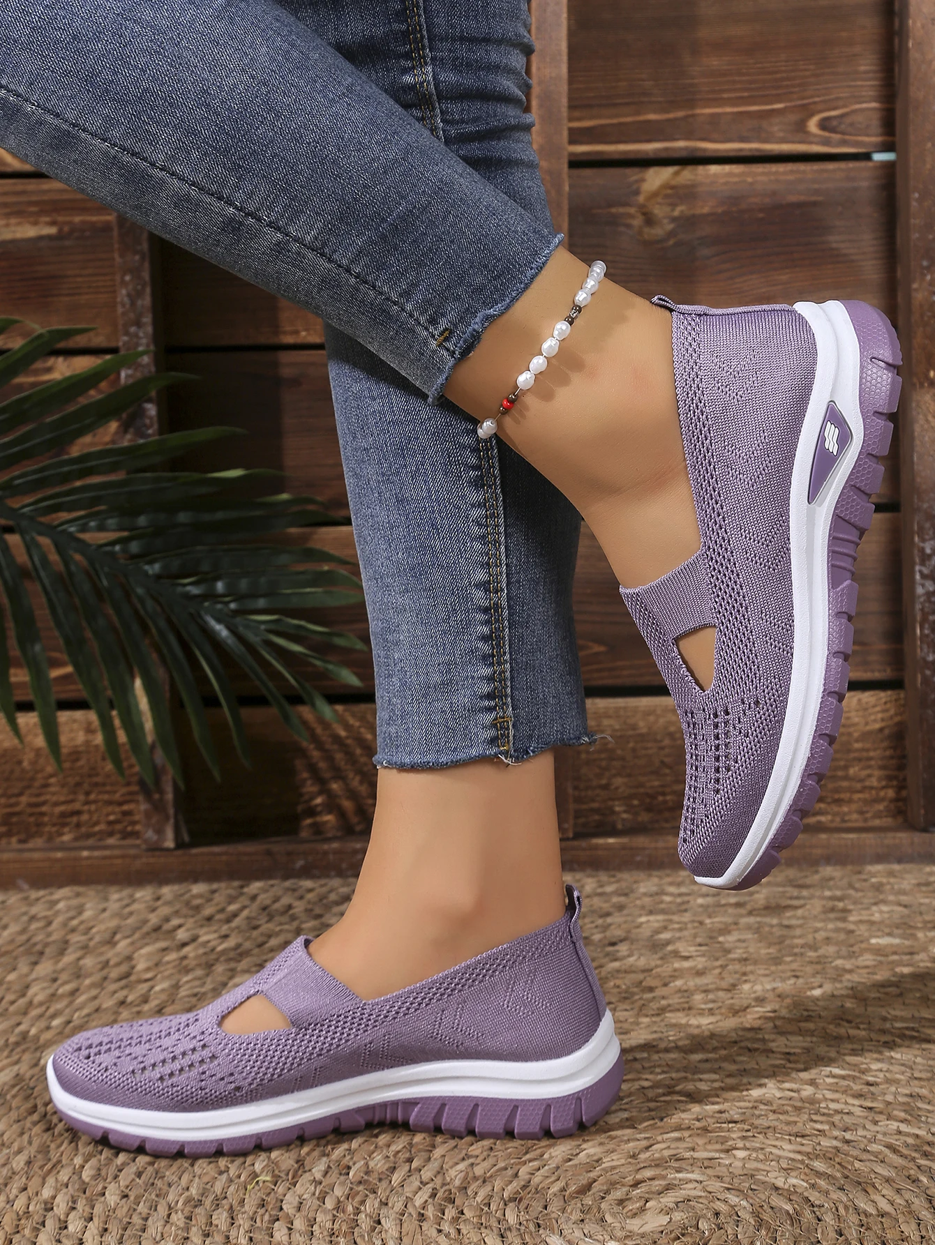 Atmungsaktive Mesh-Flachmules für Damen, leichte Slip-On-Wanderschuhe, bequem, vielseitig, für den täglichen Gebrauch, für Reisen im Freien, lässige Mutter-Schuhe – Detail 33
