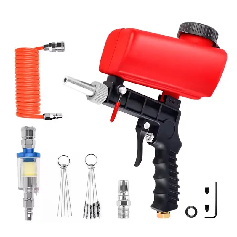 調整可能なサンドブラストガンセットポータブル重力式空気圧ブラストセットハンドヘルドエアツール