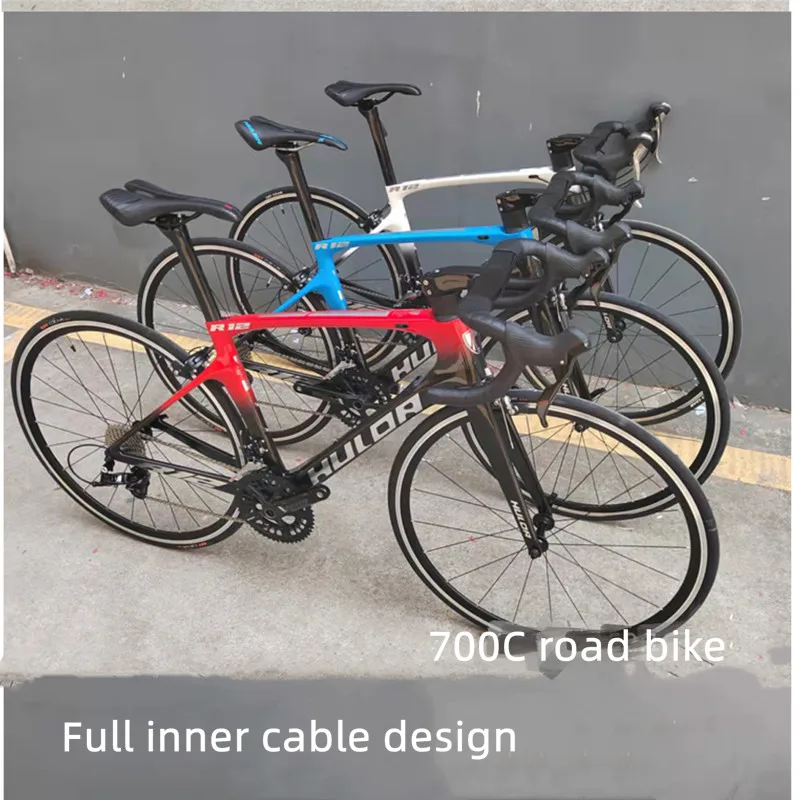 

Carbon Fiber Road Bike 22 Speed ​​bicycles 700c V-brake 11-28t Flywheel Internal Wiring Design Carbon Fiber Frame Racing Cycling