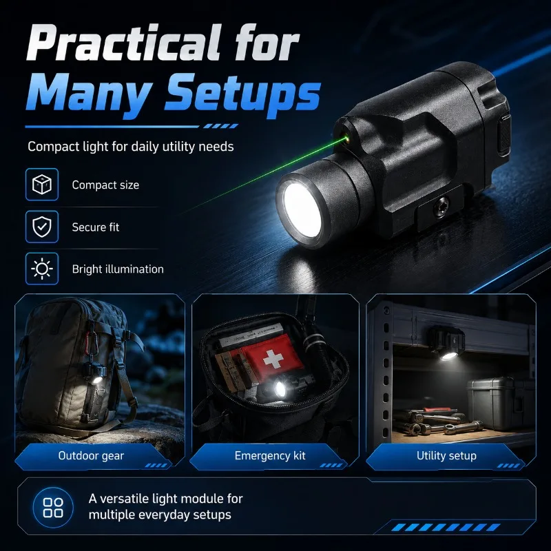 Multi-function TLR-8 Flashlight Metal Strobe Underbarrel Flashlight Fit Standard 20MM Rail
