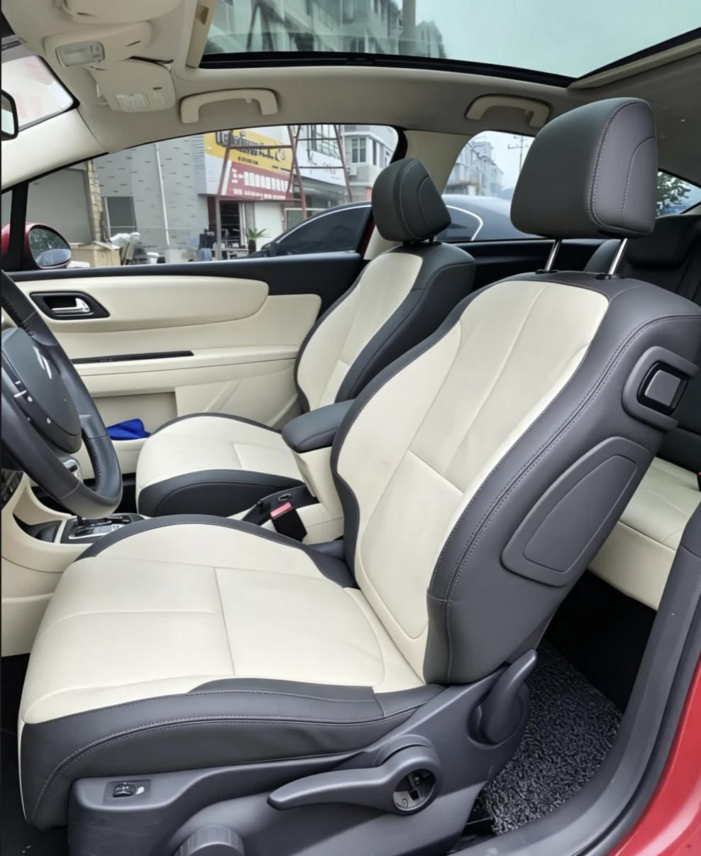 Für Citroen C4 2006~2010 Maßgefertigte Autositzbezüge Luxuriöses Nappaleder 100% Passgenau Innenraumzubehör 360 ° Vollständige Abdeckung – Detail 9
