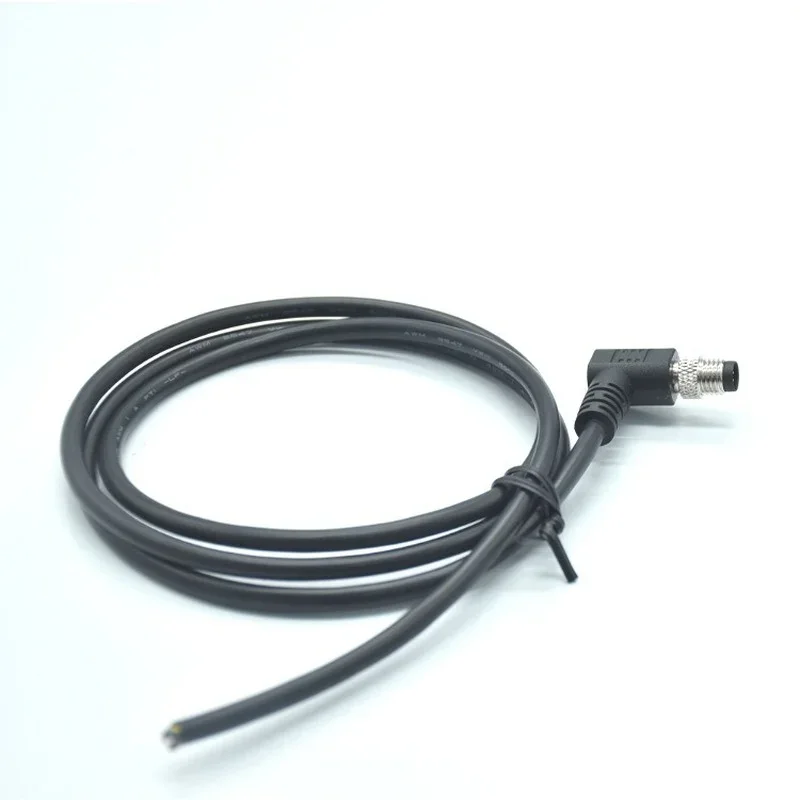 Shielded Cable M8-8P Male Elbow 90 Degree Cable 1 Meter Waterproof Connector M8 Signal Aviation Plug Adapter