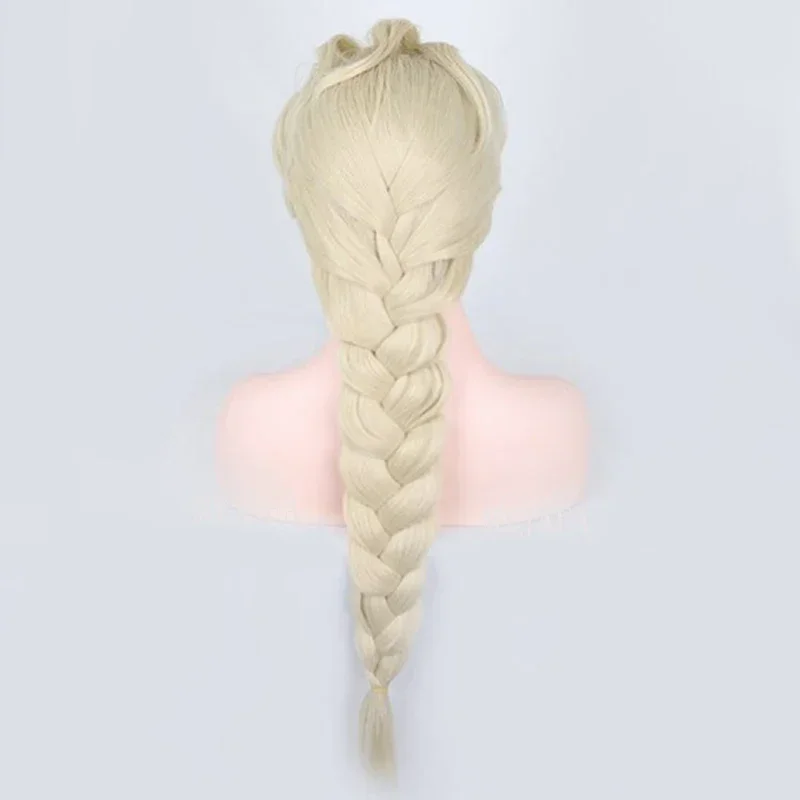 2025 New Elsa Cosplay Wig Queen Princess Long Braid Heat Resistant Synthetic Hair Adult Women Halloween Party Anime Cosplaskeif1
