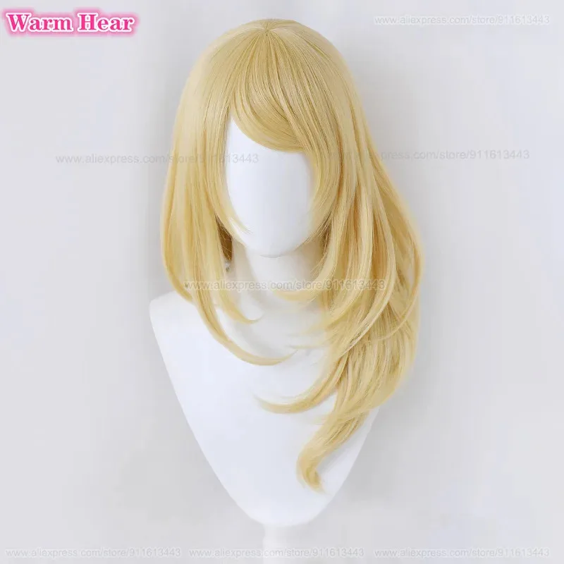 Synthetic Anime Cos Long 65cm Golden Sano Emma Heat Resistant Hair Halloween Party Carnival Role Play + A Wig Cap