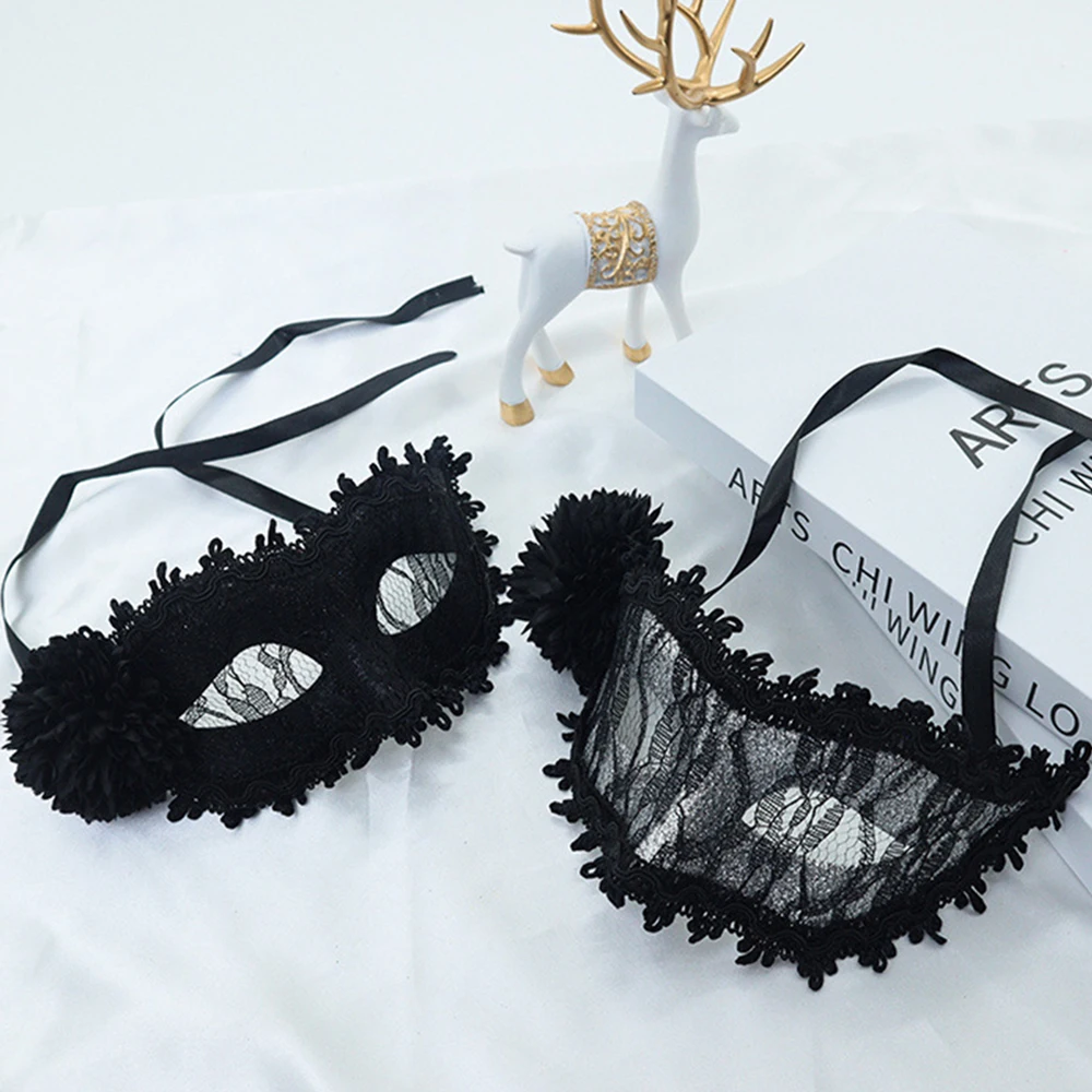 Maschera sexy a mezza faccia Puntelli per feste di Halloween Maschera in pizzo in maschera Maschera per occhi per adulti veneziana per donne e uomini