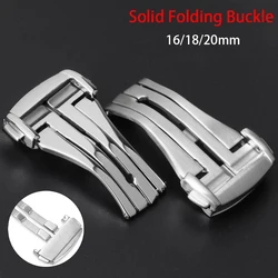 16mm 18mm 20mm Stainless Steel Folding Buckle for Omega Double Press Button Metal Butterfly Deployment Clasp Watches Accessorise