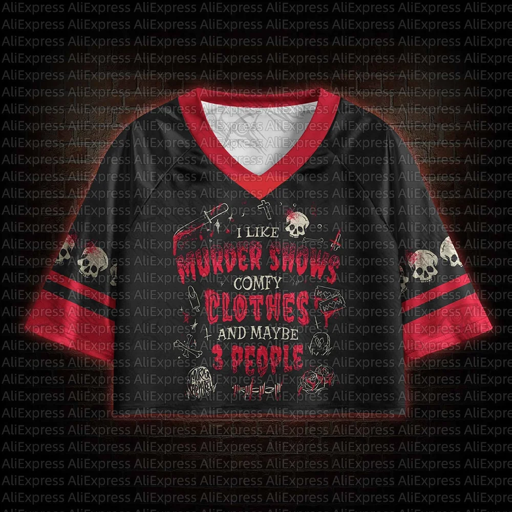 2026 New Movie Sports Fashion Adult Children V-neck Crop Top T-shirt Street View Clothing Gothic Horror Fan Gift