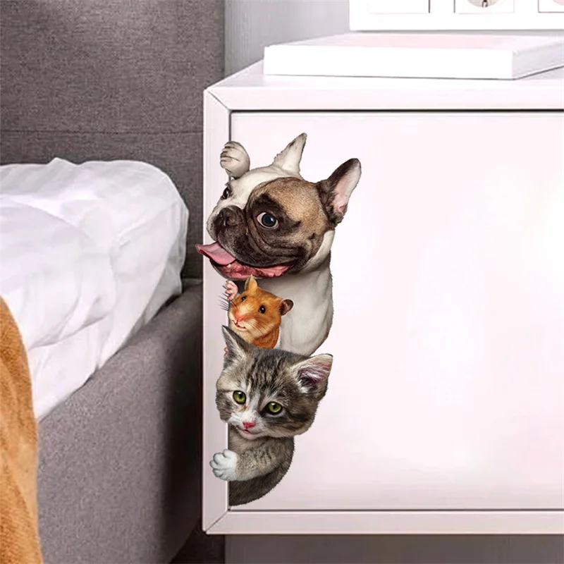 

Creative Cartoon Zebra Cat Dog Tiger Leopard Sticker Wall Stickers Animal Wc Accessories M7 Fun For Home BathRoom Decoration