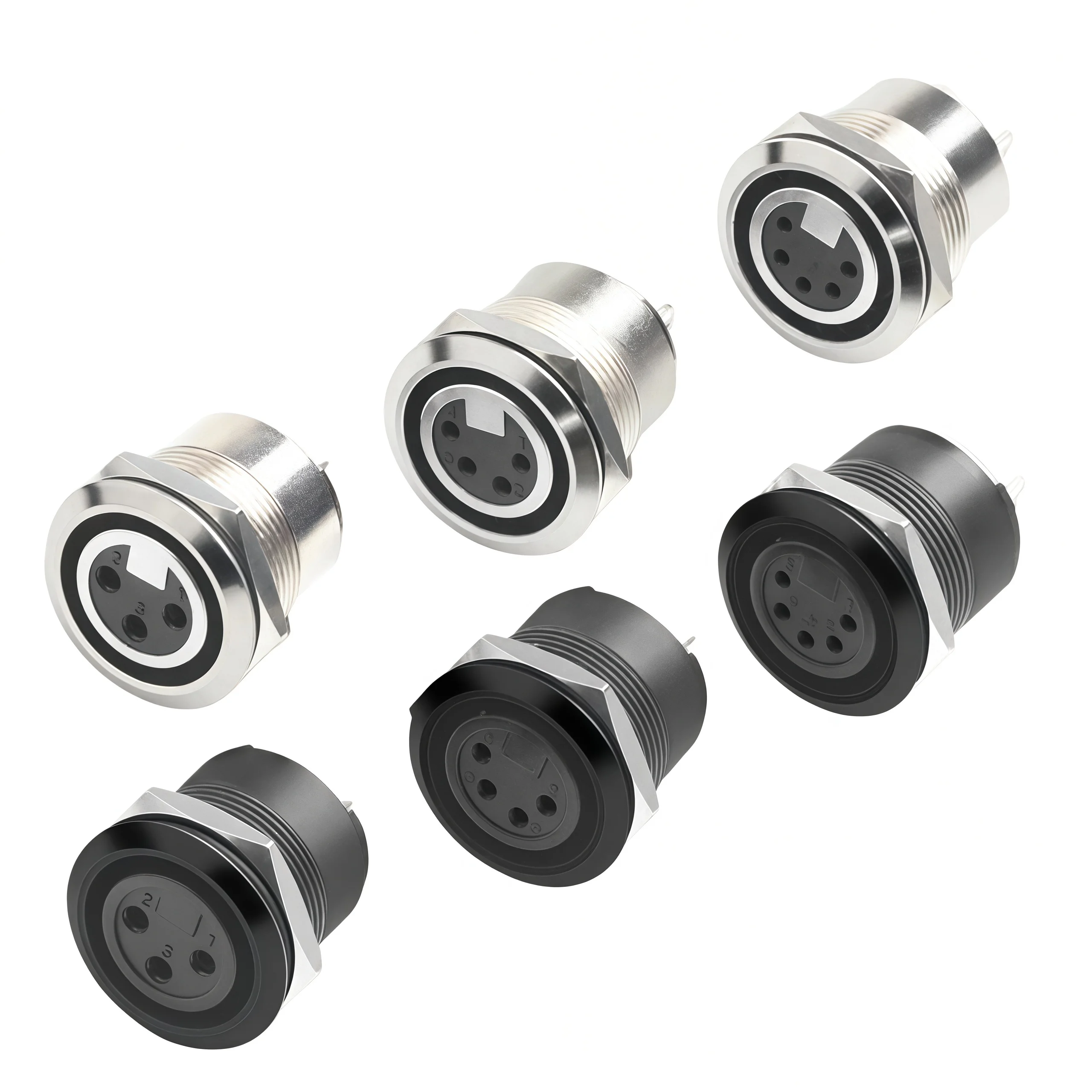 1PC Type D Audio Module Metal Circular Thread Zinc Alloy Type C Female Cannon Welded Socket Network Module