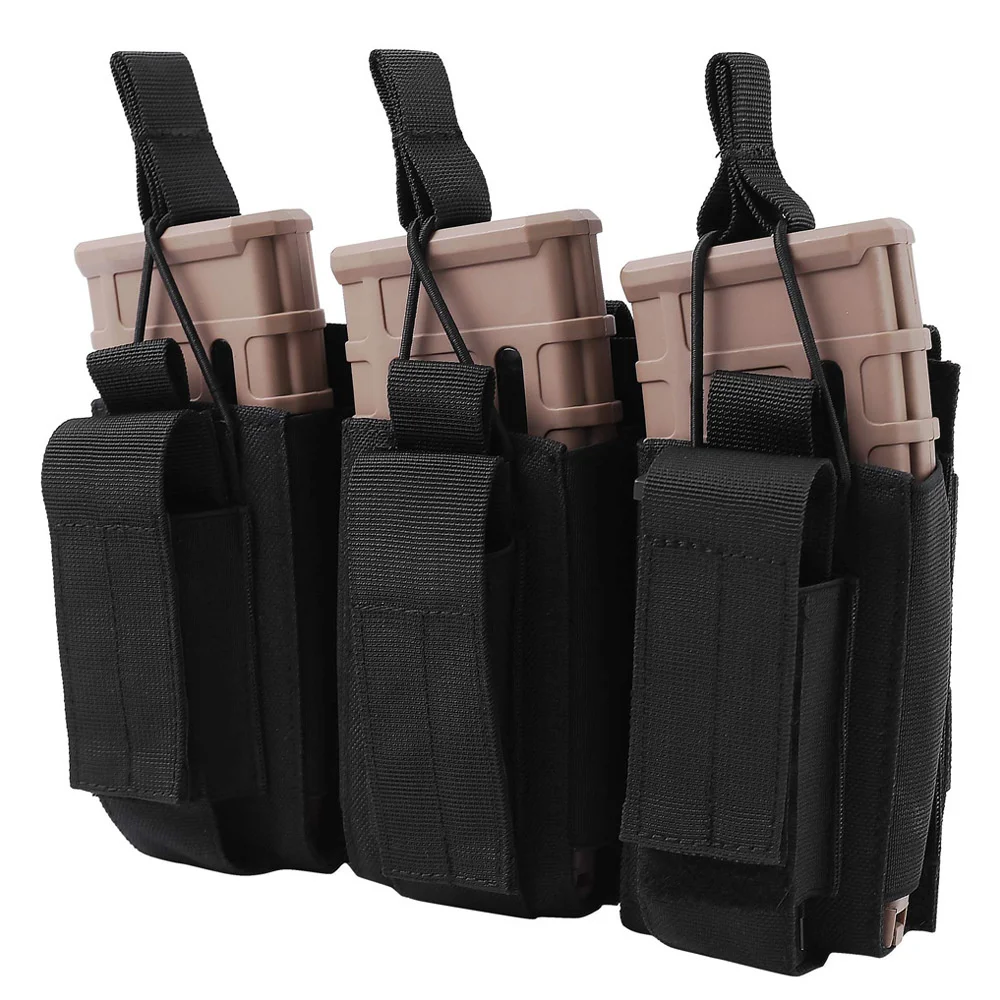 Tactical Molle Magazine Pouch Single/Double/Triple Rifle Pistol Mag 2-Layer Cartridge Holder for M4 M14 M16 AK AR