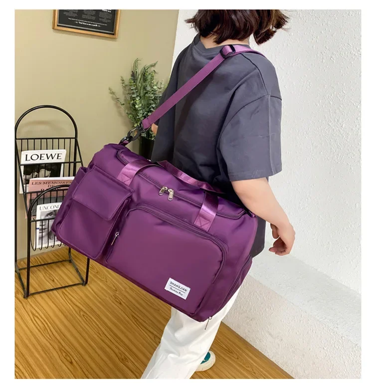 Bolsa de viaje de gran capacidad para mujer, bolsa de gimnasio para fin de semana, bolsas de lona para la noche con comp